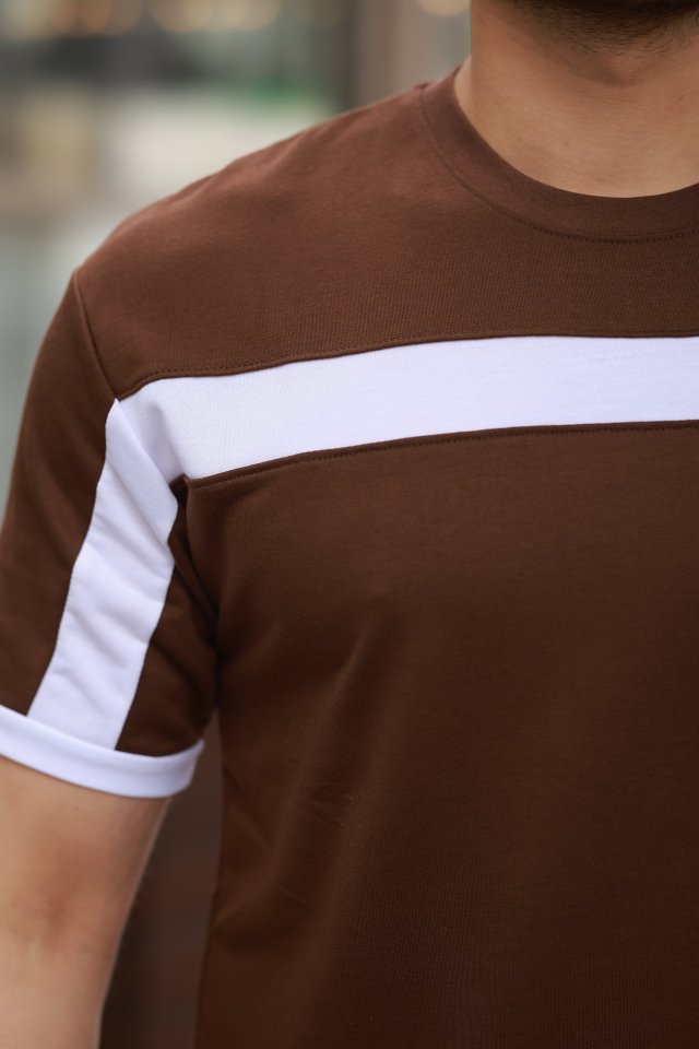 Erkek şerit Detaylı Kısa Kollu T-shirt (160884)