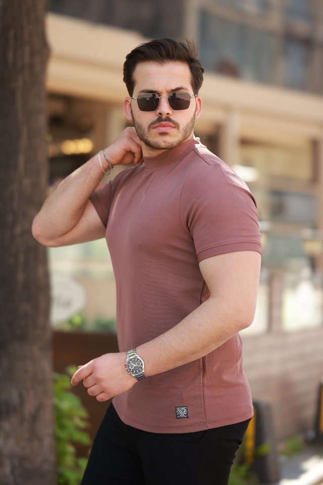 Erkek Yarım Balıkçı Yaka Kısa Kollu T-shirt (160102)