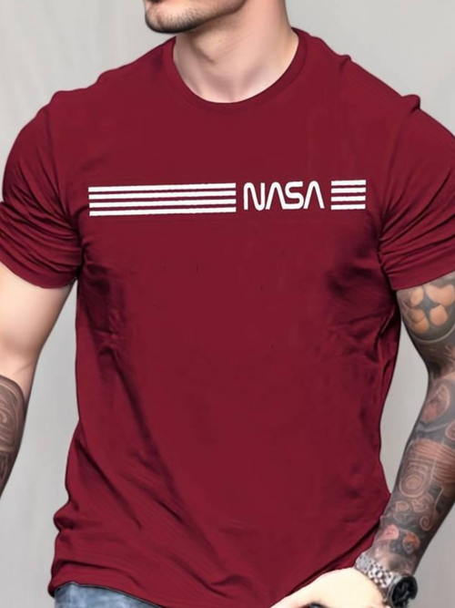 Erkek Kısa Kollu Nasa Baskı Basic Erkek T-shirt (111697)