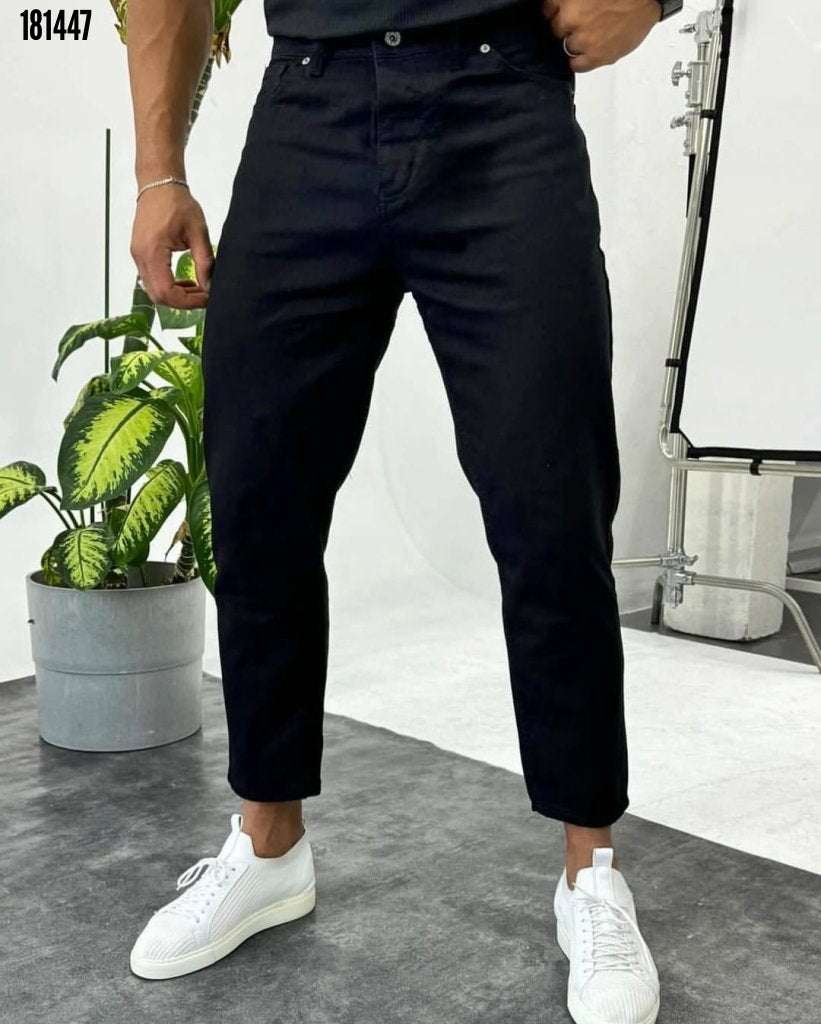 Erkek Siyah Mom Jean