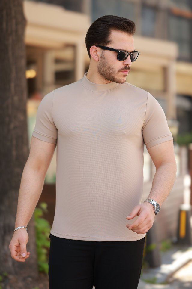Erkek Yarım Balıkçı Yaka Kısa Kollu T-shirt (160104)