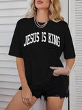 Kadın Bisiklet Yaka Kısa Kol Baskılı T-shirt - Siyah (141431)