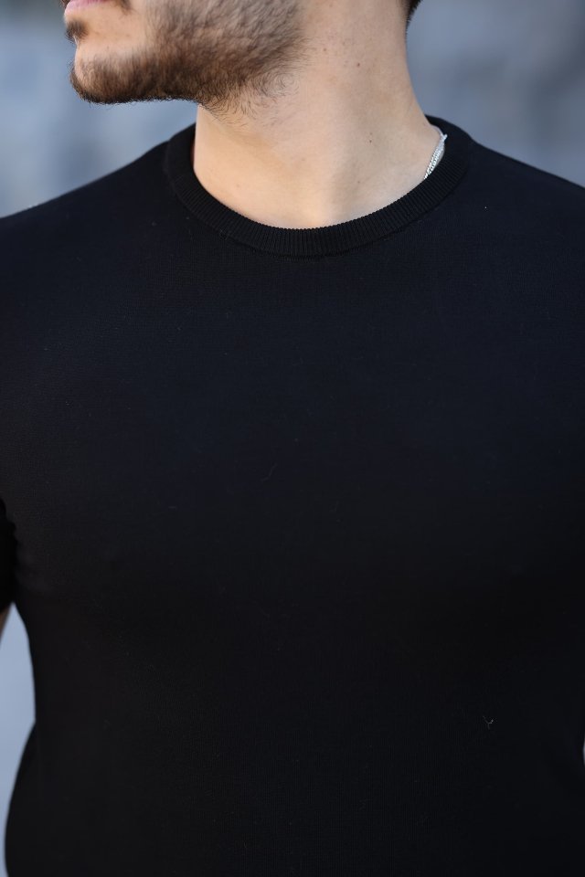 Erkek Viskon Kumaş Bisiklet Yaka Basic Tişört (154299)