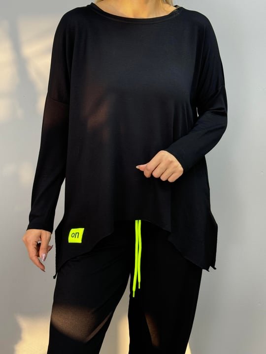 Kadın Iki Iplik Viskon Pamuk Kumaş Arma Detaylı Ikili Takım (128641)
