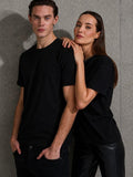 Unisex Kısa Kollu Bisiklet Yaka Basic Viskon Bluz (189798)