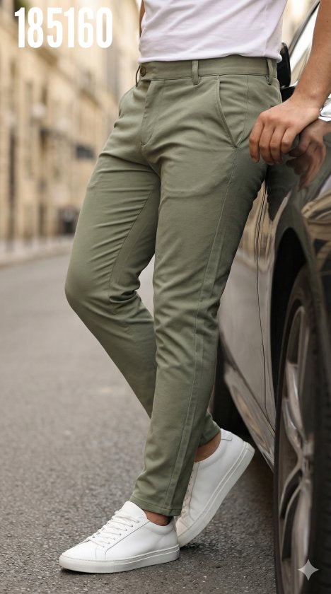 Erkek slim fit dilli kumaş pantolon