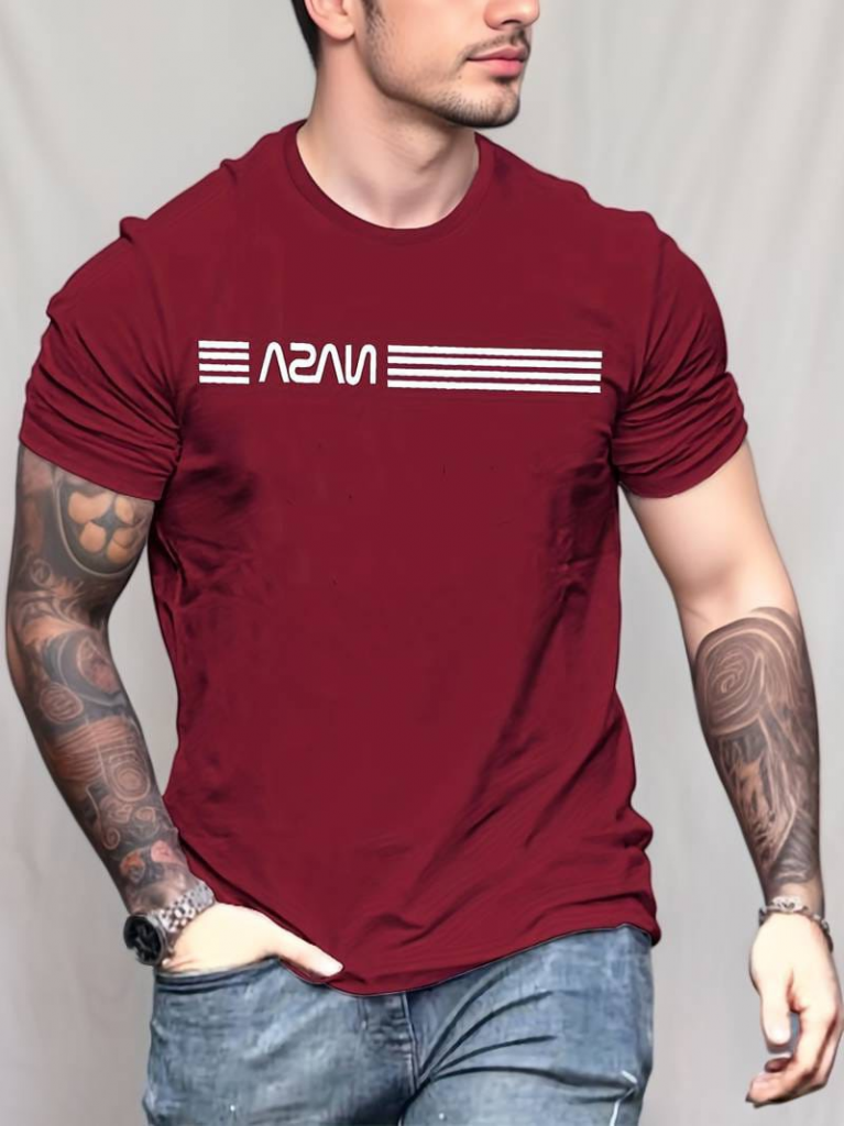 Erkek Kısa Kollu Nasa Baskı Basic Erkek T-shirt (111697)