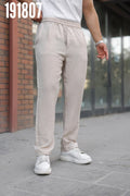 Erkek Beli Lastikli Pera Keten Pantolon