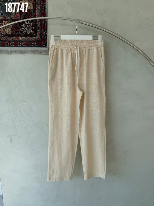 Erkek İthal Yıkamalı Keten Pantolon