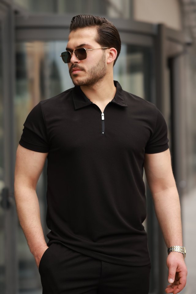 Erkek Yakalı Fermuarlı T-shirt şort Ikili Takım (160466)