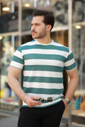 Erkek çift Renk Pamuklu örme Kumaş Kısa Kollu T-shirt (159922)