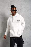 Erkek 98 Baskılı Kapşonlu Sweat - Beyaz (92765)