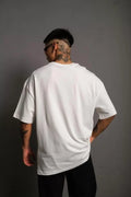 Erkek 24/1 Düz A Kalite Oversize T-shirt - Beyaz (92803)