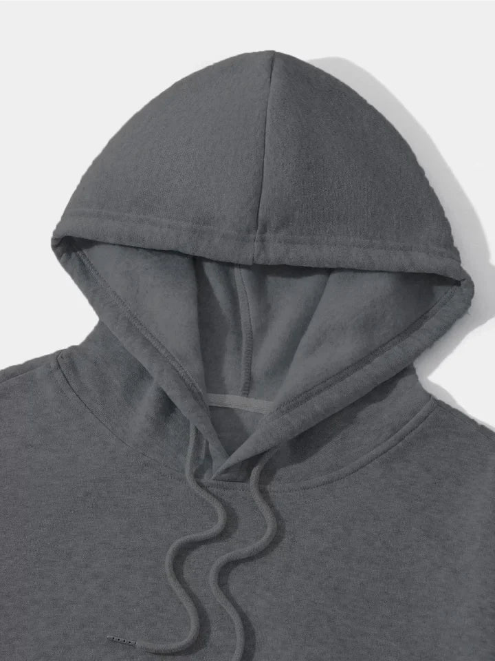Erkek Düz Kapüşonlu Sweat - Füme (93101)