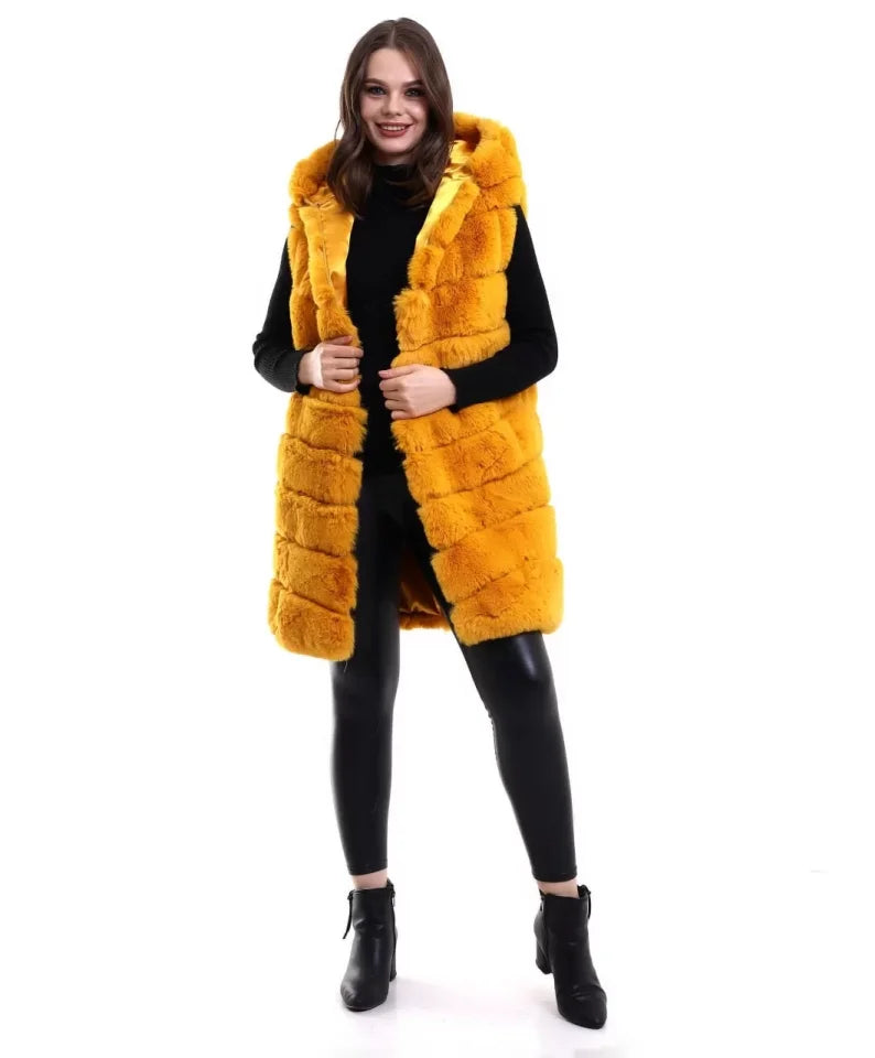 Reks Kapüşonlu Yelek - Sarı (93145)