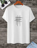 Unisex Baskılı Oversize T-Shirt - Beyaz (99808)