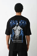 Unisex Baskılı Oversize T-Shirt - Siyah (100235)