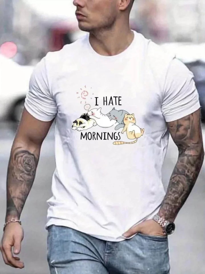 Unisex Baskılı Oversize T-Shirt - Beyaz (101315)