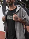 Unisex Bisiklet Yaka Baskılı Oversize T-Shirt - Siyah (102089)