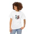 Unisex Bisiklet Yaka Baskılı T-Shirt - Beyaz (102351)