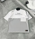Unisex Torba Cep Detaylı  Parçalı T-Shirt - Gri (107808)