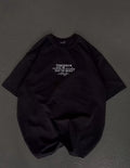 Unisex Bisiklet Yaka Baskılı Oversize T-Shirt - Siyah (108504)
