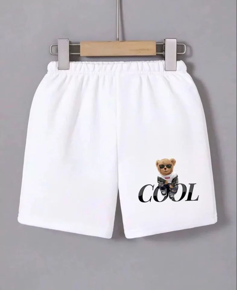 Beli Lastikli Baskılı Mini Şort - Beyaz (118872)
