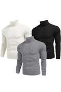 3 Adet Unisex Kaşkorse Boğazlı Full Likralı Fitilli Body Kazak (126615)