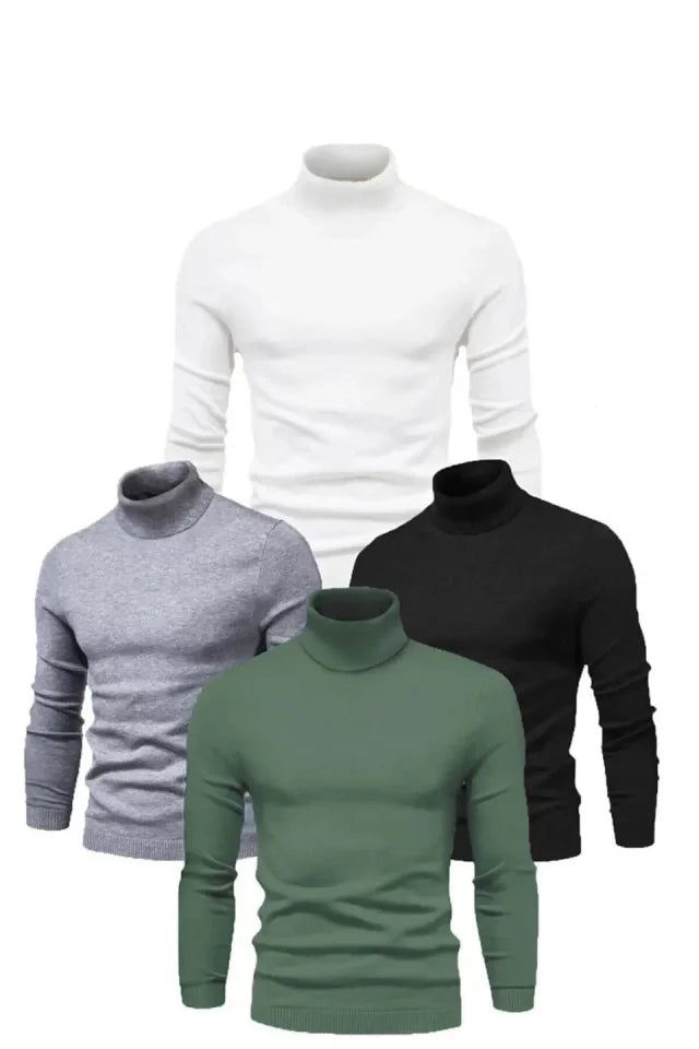4 Adet Unisex Kaşkorse Boğazlı Full Likralı Fitilli Body Kazak (126616)