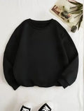 Üç İplik Biskilet Yaka Basic SweatShirt - Siyah (126631)