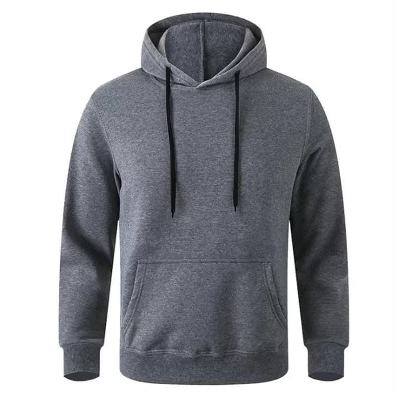 Erkek Uzun Kol Kapşonlu Basic Sweatshirt Hoodie - Füme (127781)