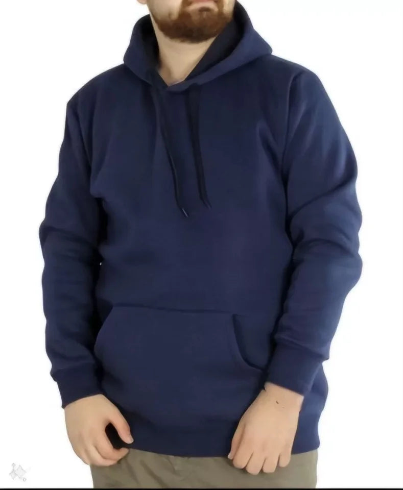 Erkek Uzun Kol Kapşonlu Basic Sweatshirt Hoodie - Lacivert (127782)