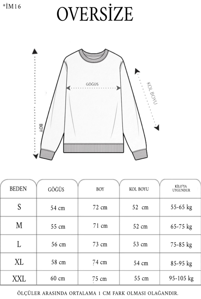 Kışlık Bisiklet Yaka Ön Ve Arka Baskılı SweatShirt - Siyah (131228)