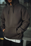 Üç İplik Penye Kapşonlu Basic SweatShirt - Antrasit (131354)