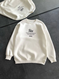 Kışlık Bisiklet Yaka Ön Ve Arka Baskılı SweatShirt - Beyaz (131697)