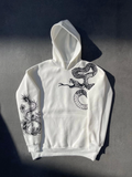 Uzun Kol Kapşonlu Baskılı SweatShirt - Beyaz (133164)