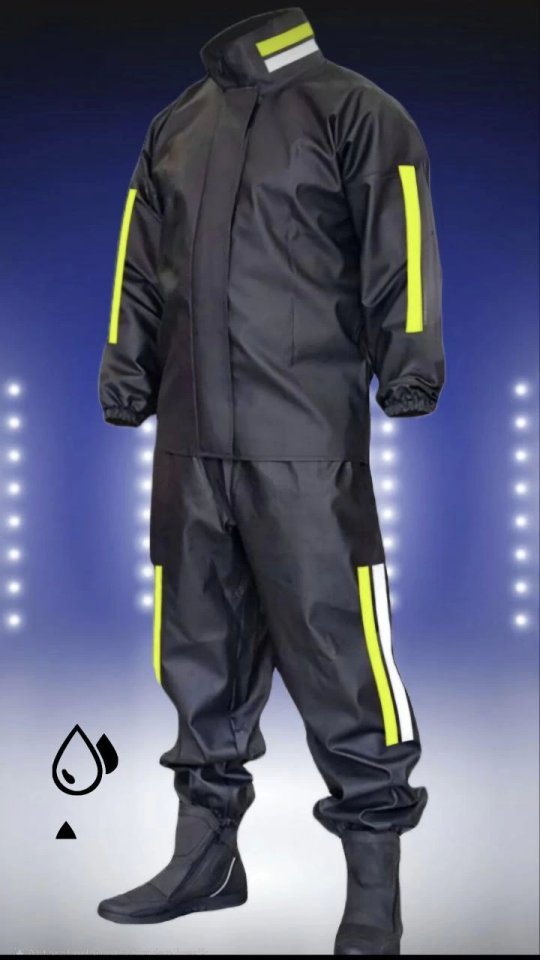 Tam Kalıp Motorcu Kurye Su Gecirmez Yağmurluk Takım - Siyah (134221)