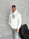 Kışlık Üç İplik Kapşonlu SweatShirt - Beyaz (134223)