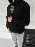 Kışlık Üç İplik Kapşonlu SweatShirt - Siyah (134224)