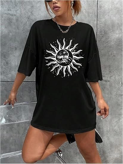 Bisiklet Yaka Baskılı T-shirt - Siyah (142452)