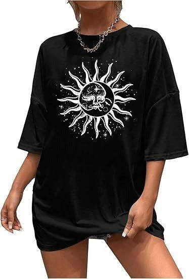 Bisiklet Yaka Baskılı T-shirt - Siyah (142452)