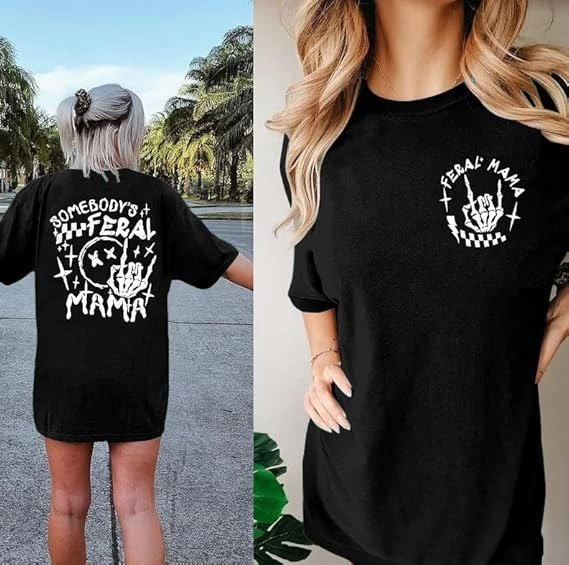 Bisiklet Yaka Baskılı T-shirt - Siyah (142480)