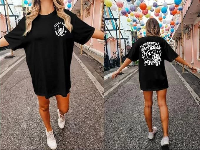 Bisiklet Yaka Baskılı T-shirt - Siyah (142480)