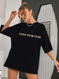 Bisiklet Yaka Baskılı T-shirt - Siyah (142481)