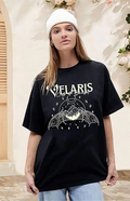 Bisiklet Yaka Baskılı T-shirt - Siyah (142482)