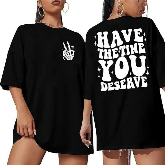 Bisiklet Yaka Kısa Kol Baskılı T-shirt - Siyah (142483)