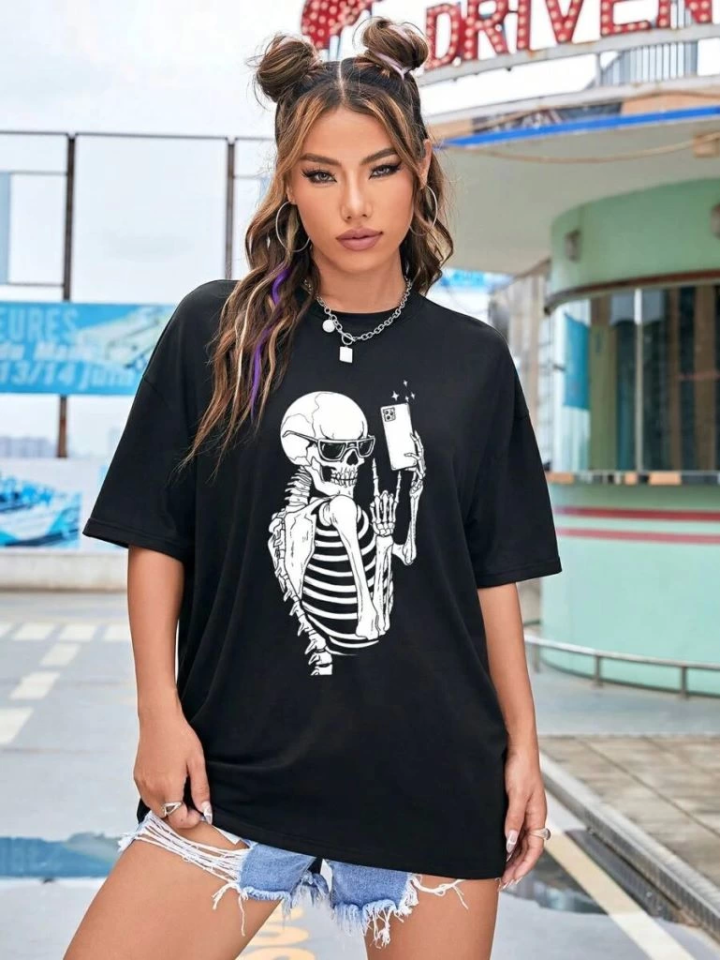 Baskılı T-shirt - Siyah (144673)