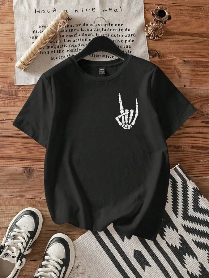 Baskılı T-shirt - Siyah (146025)
