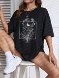 Baskılı T-shirt - Siyah (146032)