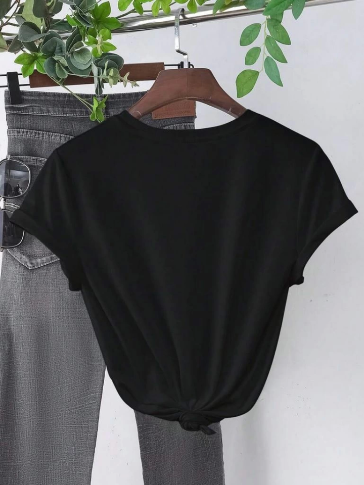Baskılı T-shirt - Siyah (146033)